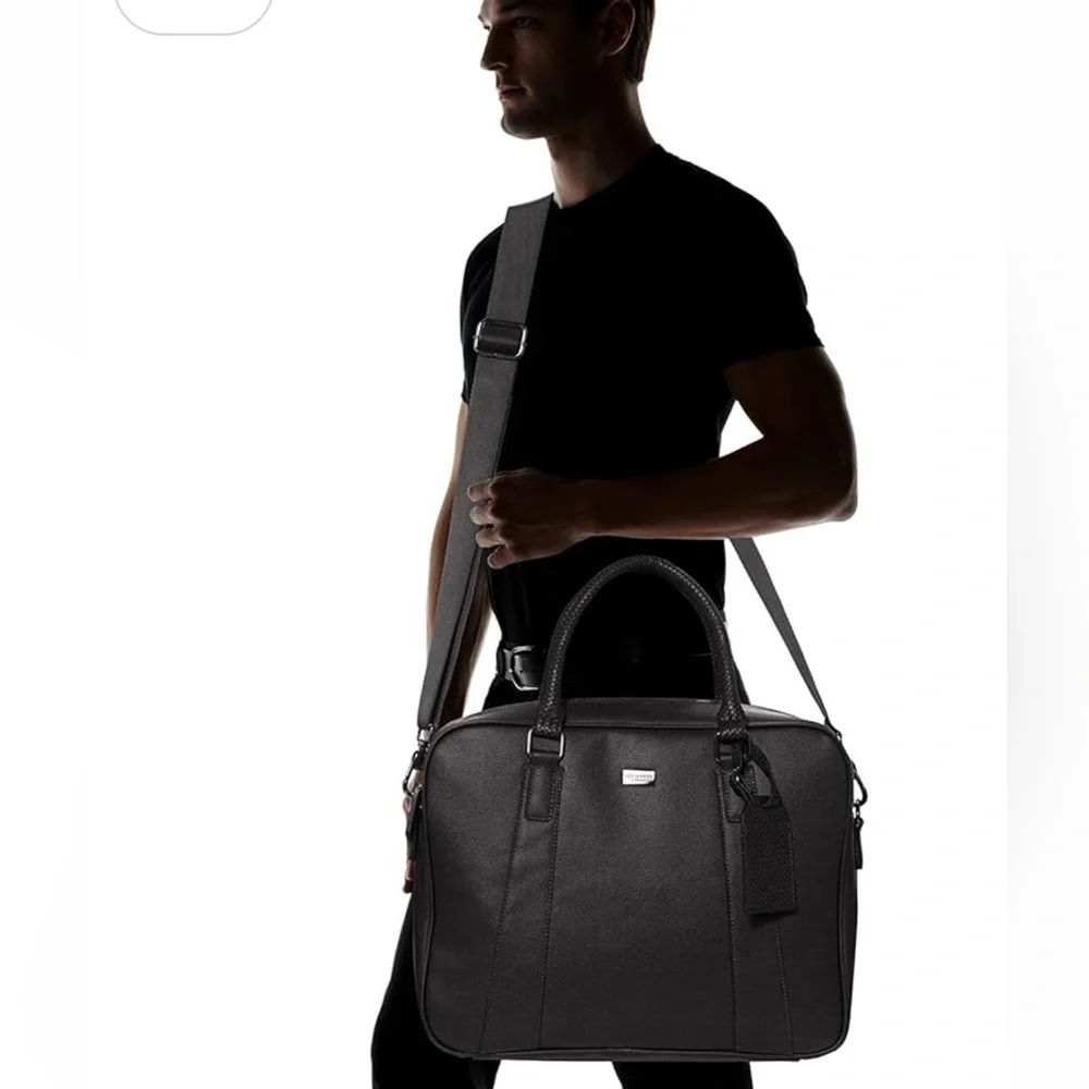 Ted Baker Men’s Black Faux Leather Document Bag / Briefcase